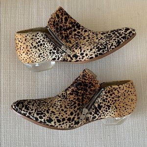 Matisse Epic Bootie (leopard print, clear heel)